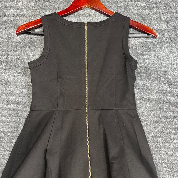 Tracy Reese Dress Womens 0 Black Stretch Gold Beaded Sleeveless A Line Zip NEW - Picture 8 of 8